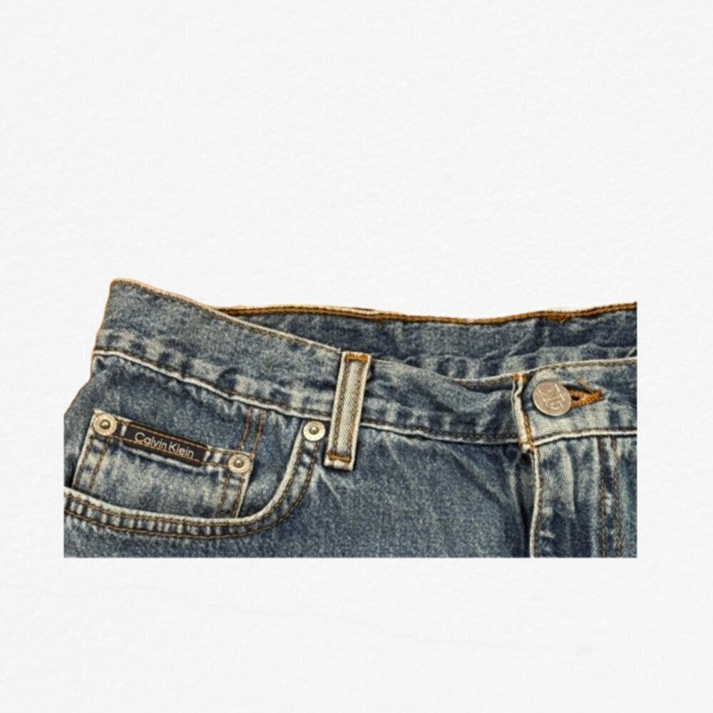 Calvin Klein Jeans Classic Blue Women's Jean Shorts Y2K - Picture 3 of 4